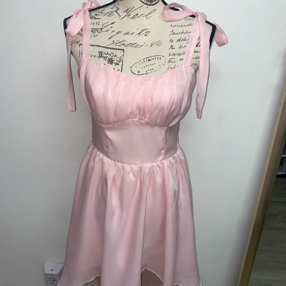 SHEIN Pink High Low Dress